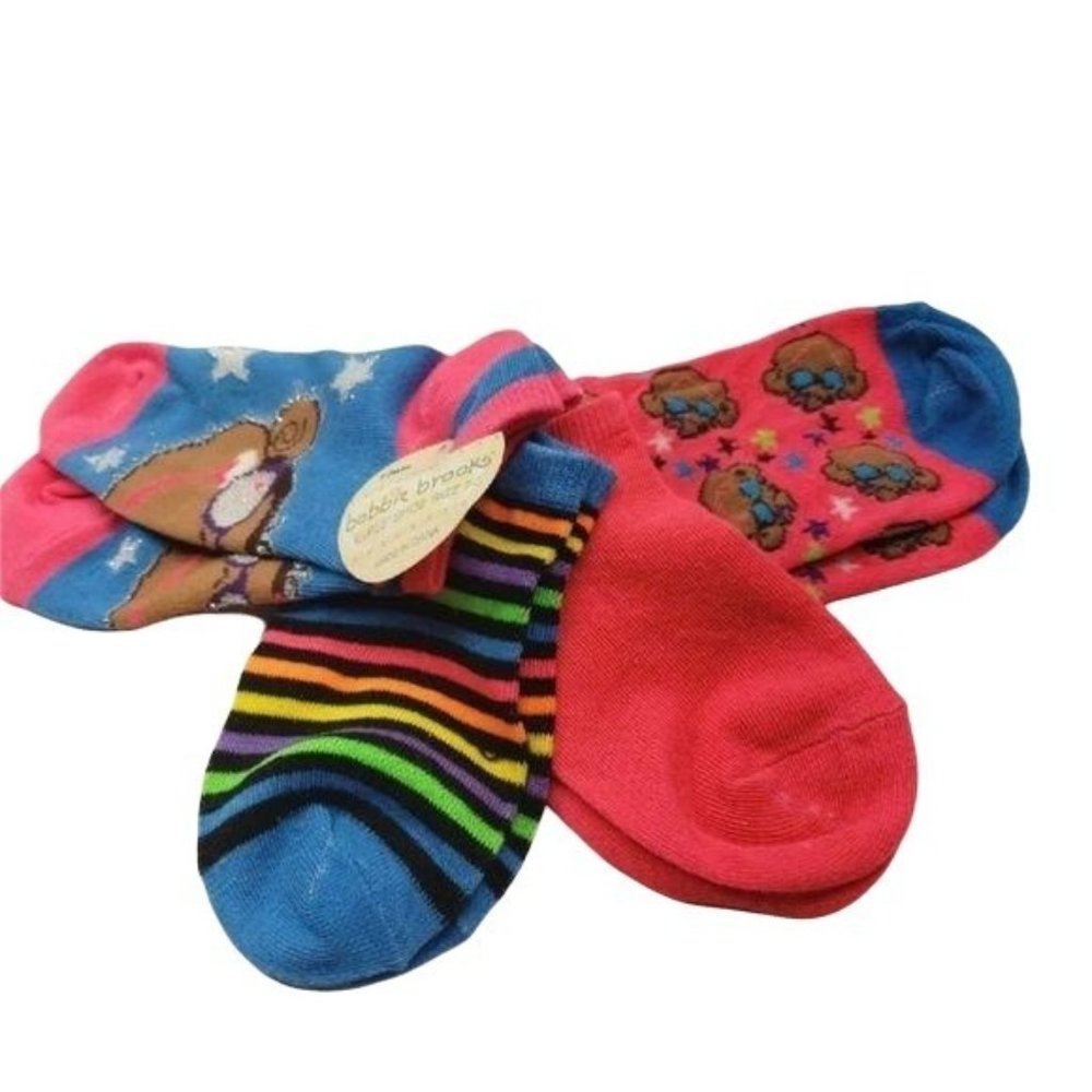 Bobbie Brooks monkey hot pink‎ girl socks lot